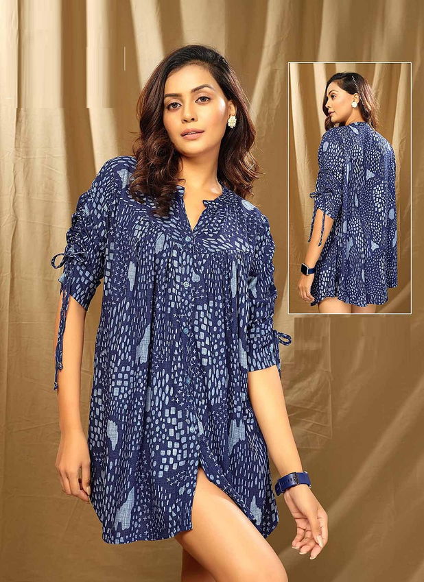 Oliva Rayon Printed Western Ladies Top Catalog